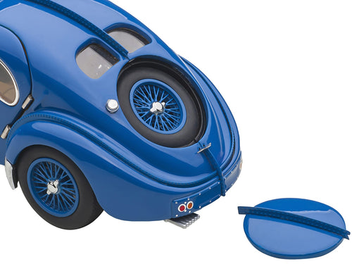 1938 Bugatti Type 57SC Atlantic with Metal Wire-Spoke Wheels Blue 1/43 Diecast Model Car by Autoart
