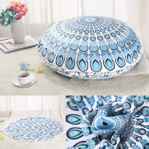 Colorful Mandala Floor Pillows Ottoman Round Bohemian Meditation Cushion Pillow Pouf