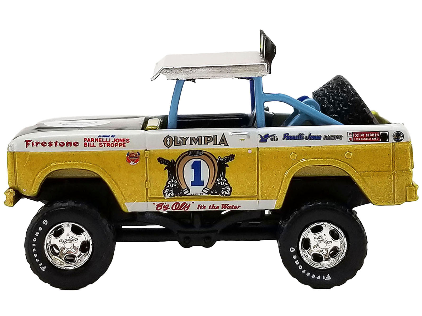 1970 Ford Baja Bronco #1 Parnelli Jones - Bill Stroppe "Big Oly Tribute Edition" 1/64 Diecast Model Car by Greenlight for ACME - Minihomy