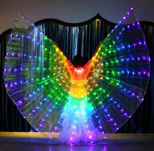 LED Butterfly Wings Halloween Stage Performance Props Women Dance Prop DJ LED Dance Wings Light Up Wing Costume - Minihomy