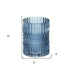 8" Crystal Glass Blue Round Table vase - Minihomy