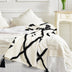 Black and White Woven Cotton Geometric Throw Blanket - Minihomy