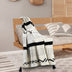 Black and White Woven Cotton Striped Throw Blanket - Minihomy