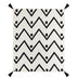 Black and White Woven Cotton Chevron Throw Blanket - Minihomy