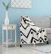 Black and White Woven Cotton Chevron Throw Blanket - Minihomy