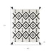 Black and White Woven Cotton Geometric Throw Blanket - Minihomy