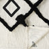 Black and White Woven Cotton Geometric Throw Blanket - Minihomy