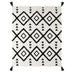 Black and White Woven Cotton Geometric Throw Blanket - Minihomy