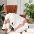 Orange Woven Cotton Striped Throw Blanket - Minihomy