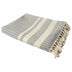 Blue and White Woven Cotton Striped Throw Blanket - Minihomy