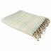 Blue and White Woven Cotton Striped Throw Blanket - Minihomy