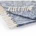 Blue and White Woven Cotton Solid Color Throw Blanket - Minihomy