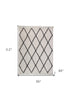 Cream Woven Cotton Geometric Throw Blanket - Minihomy