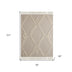 Cream Woven Cotton Herringbone Throw Blanket - Minihomy