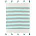 Blue and White Woven Cotton Striped Throw Blanket - Minihomy