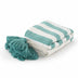 Blue and White Woven Cotton Striped Throw Blanket - Minihomy