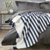 Blue and White Woven Cotton Striped Throw Blanket - Minihomy