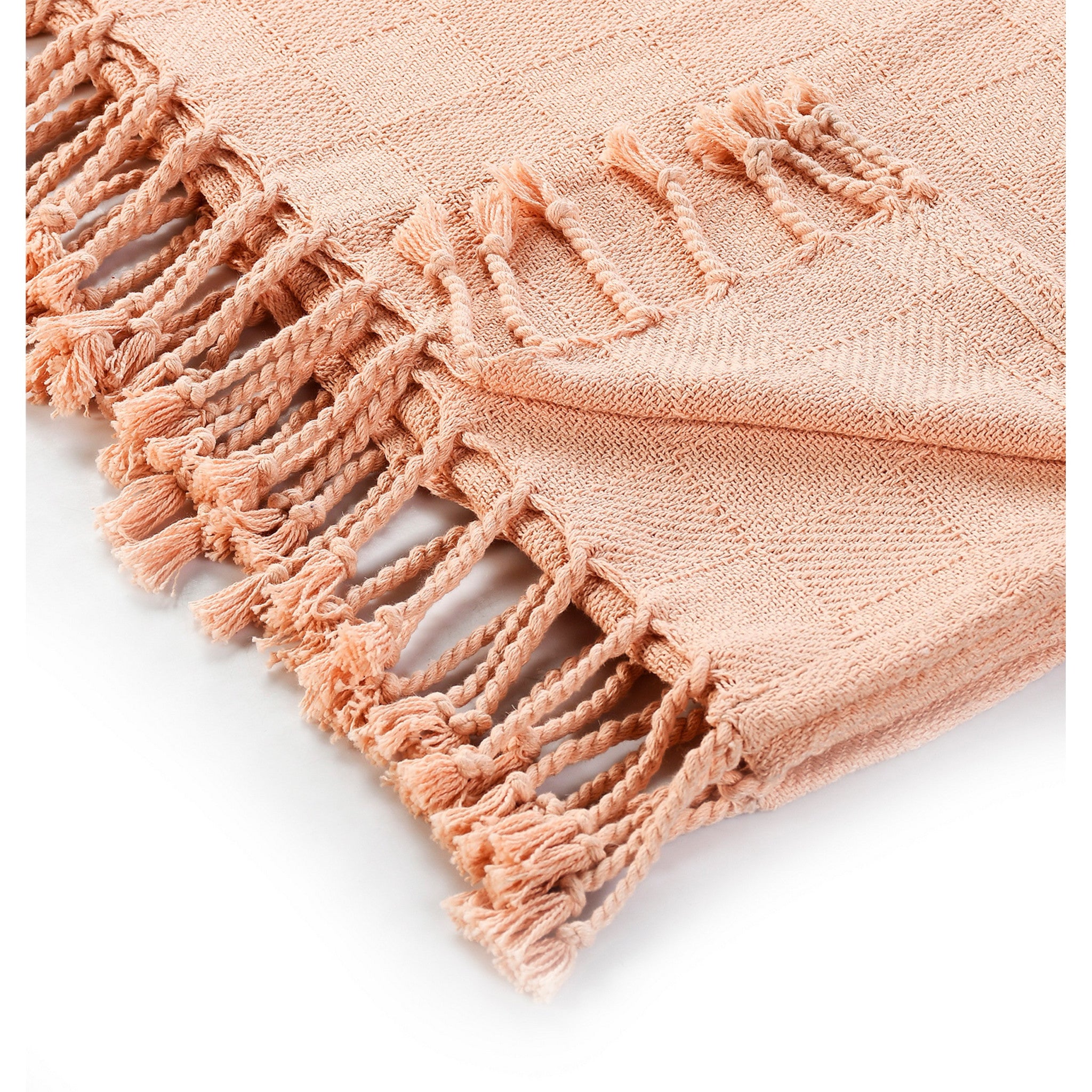 Orange Woven Cotton Solid Color Throw Blanket - Minihomy