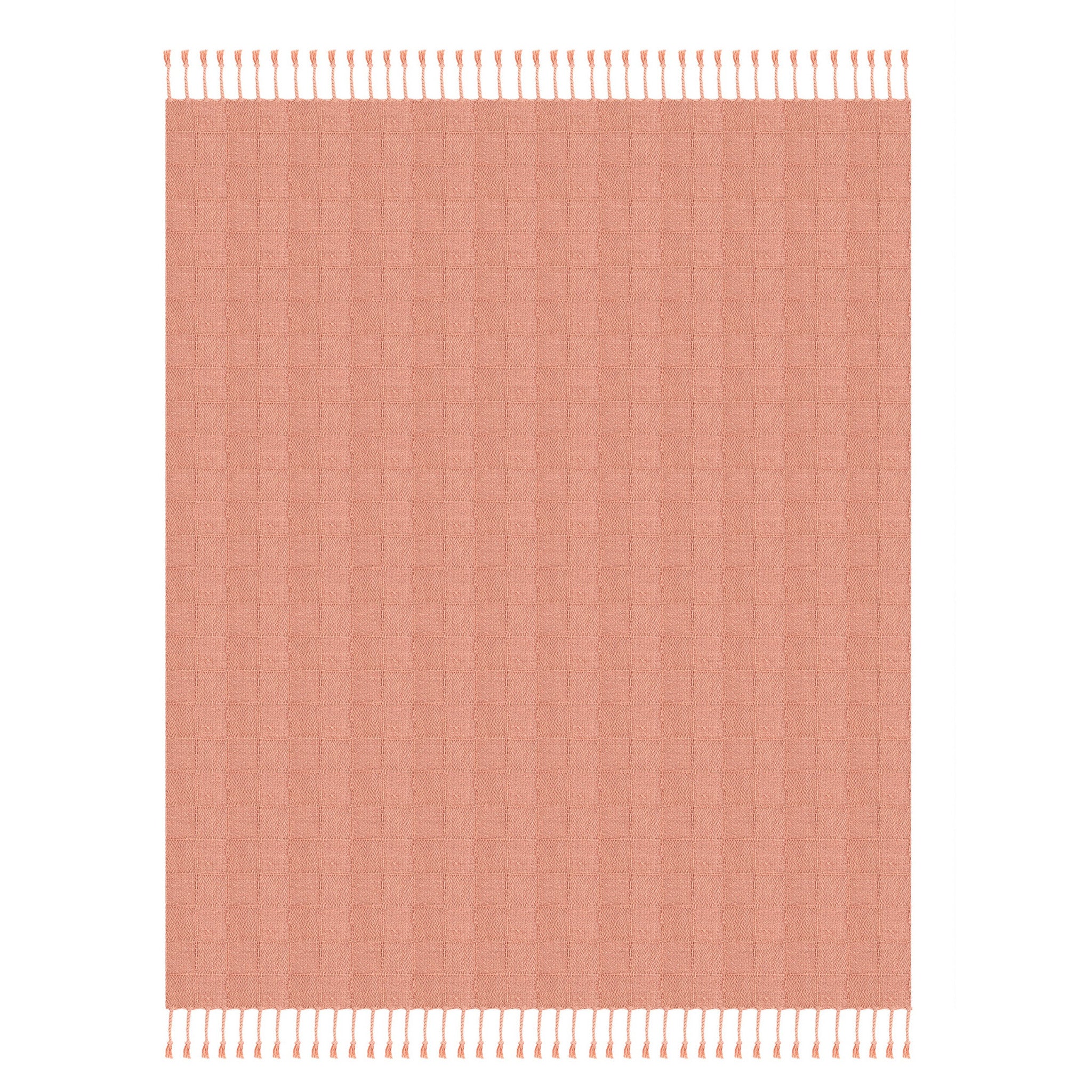 Pink Woven Cotton Solid Color Throw Blanket - Minihomy