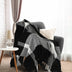 Black and White Woven Cotton Checkered Throw Blanket - Minihomy