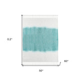 Blue and White Woven Cotton Ombre Throw Blanket - Minihomy