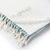 Blue and White Woven Cotton Ombre Throw Blanket - Minihomy