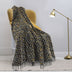 Black and Gold Woven Cotton Geometric Throw Blanket - Minihomy