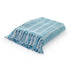 Blue and White Woven Cotton Striped Throw Blanket - Minihomy