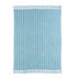 Blue and White Woven Cotton Striped Throw Blanket - Minihomy