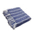 Blue and White Woven Cotton Striped Throw Blanket - Minihomy