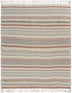 Beige Woven Cotton Striped Throw Blanket - Minihomy