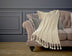 Cream Woven Cotton Chevron Throw Blanket - Minihomy