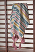 Blue and Pink Woven Cotton Striped Throw Blanket - Minihomy