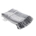 Gray and White Woven Cotton Striped Throw Blanket - Minihomy