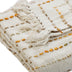 Cream Woven Cotton Striped Throw Blanket - Minihomy