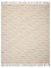 Cream Woven Cotton Striped Throw Blanket - Minihomy