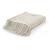 Cream Woven Cotton Striped Throw Blanket - Minihomy