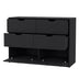 42" Black Manufactured Wood Six Drawer Modern Dresser - Minihomy