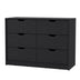 42" Black Manufactured Wood Six Drawer Modern Dresser - Minihomy