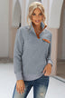 Contrast Quilted Quarter-Snap Long Sleeve Sweatshirt - Minihomy