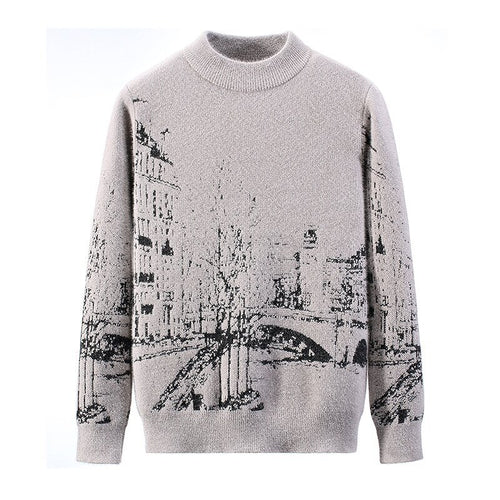Autumn And Winter Round Neck Long Sleeved Pullover Thick Sweater