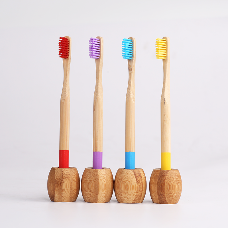 Natural round handle bamboo toothbrush