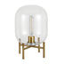 15" Brass Metal Table Lamp With Clear Cylinder Shade - Minihomy