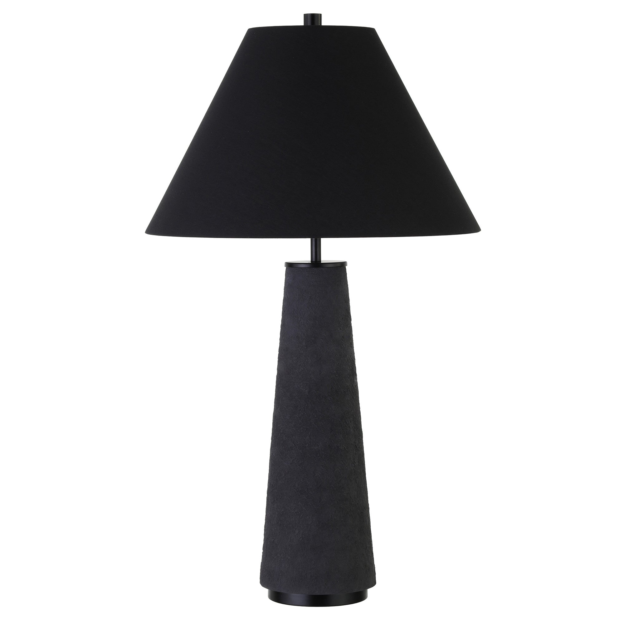 28" Black Ceramic Table Lamp With Black Cone Shade - Minihomy