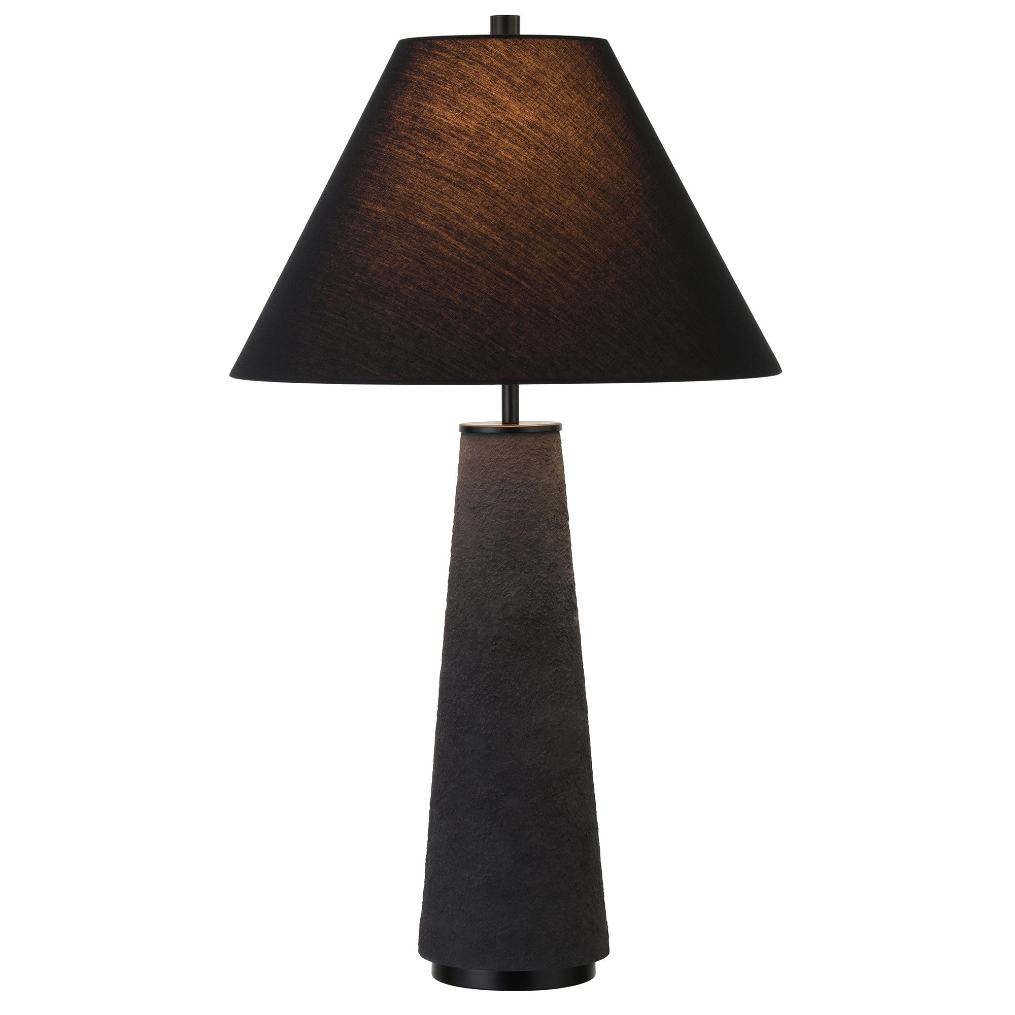 28" Black Ceramic Table Lamp With Black Cone Shade - Minihomy