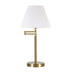 25" Gold Metal Table Lamp With White Empire Shade - Minihomy