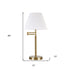 25" Gold Metal Table Lamp With White Empire Shade - Minihomy