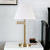 25" Gold Metal Table Lamp With White Empire Shade - Minihomy