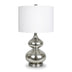 23" Nickel Glass Table Lamp With White Drum Shade - Minihomy