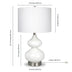 23" White and Silver Glass Table Lamp With White Drum Shade - Minihomy